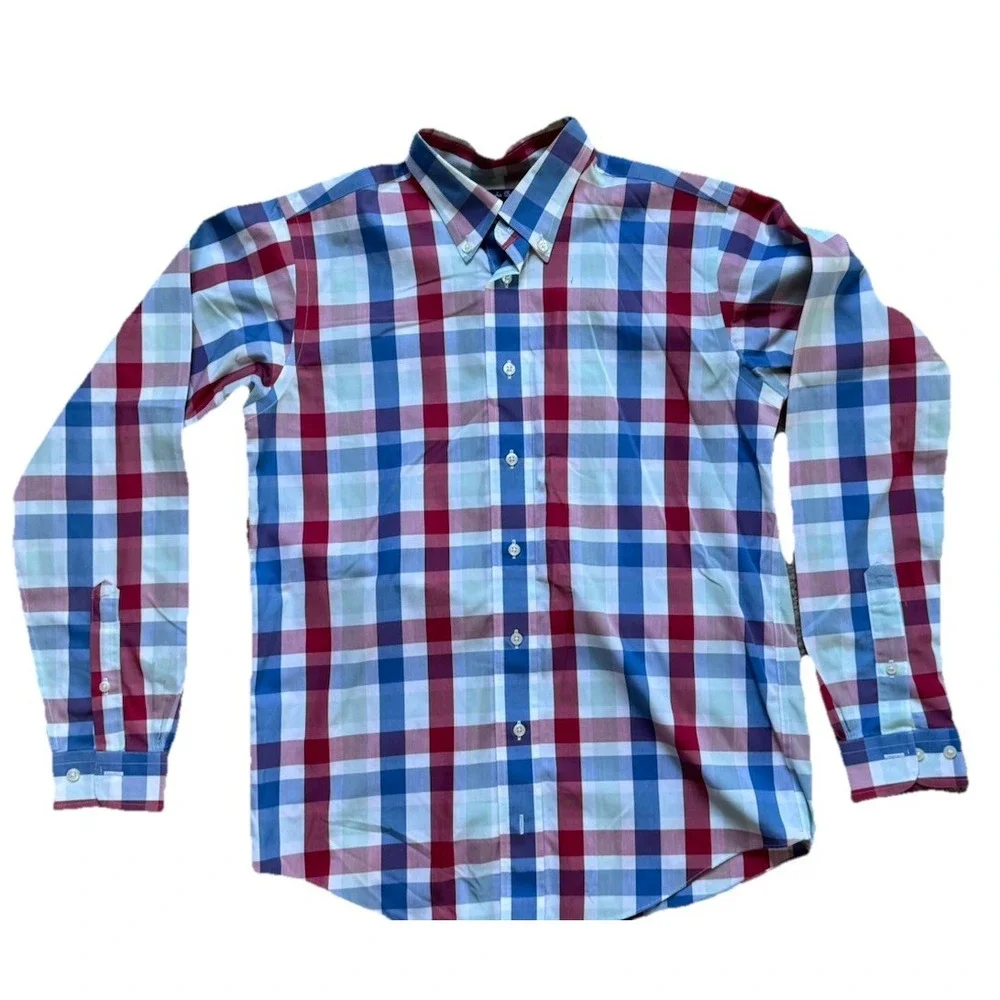 BROOKS BROTHERS BOYS Button Down  No Iron  Shirt‎  Plaid Size Large